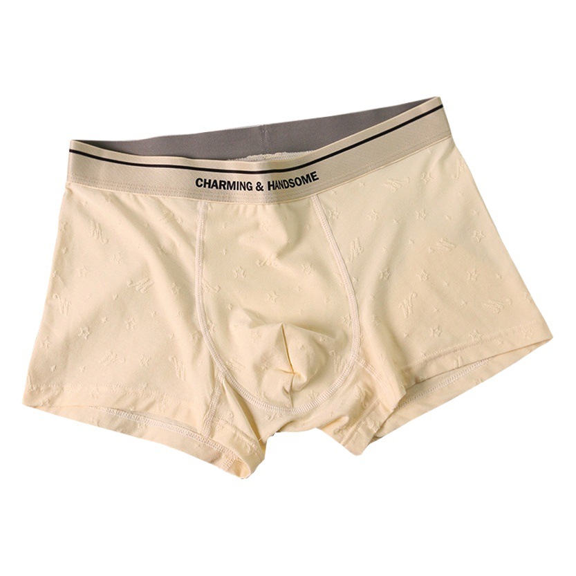 Modal Cotton Men's Underwear Star Jacquard Boxers W Letter Belt Breathable Boxers Youth Fashion