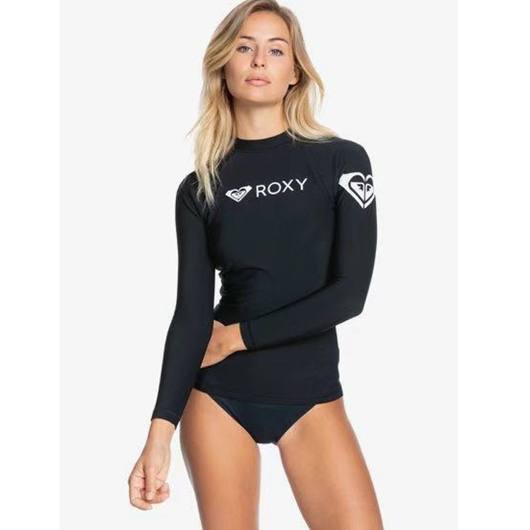 ROXY Swimwear Women's Surfer Long-sleeved Quick-drying Jellyfish Crewneck Tight Skin-friendly Breathable Stretch Sun-protective Suit
