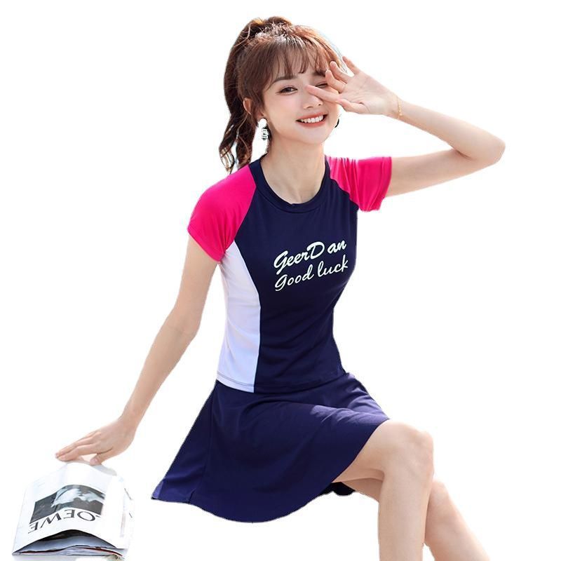 Picture of Swimsuit women's new two-piece hot spring skirt swimsuit Conservative belly cover slimming sports student swimsuit