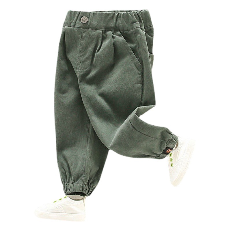 Boys' Casual Pants 2023 Spring and Autumn Children's Western-style All-match Trousers Baby's Korean-colored Cock Pants Handsome Trendy