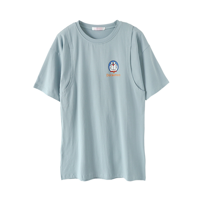 Picture of Maternity Clothing Nursing Clothes Summer Outer Wear Short-sleeved T-shirt Fashion Nursing Clothes Going Out Summer Casual Top Trendy Women