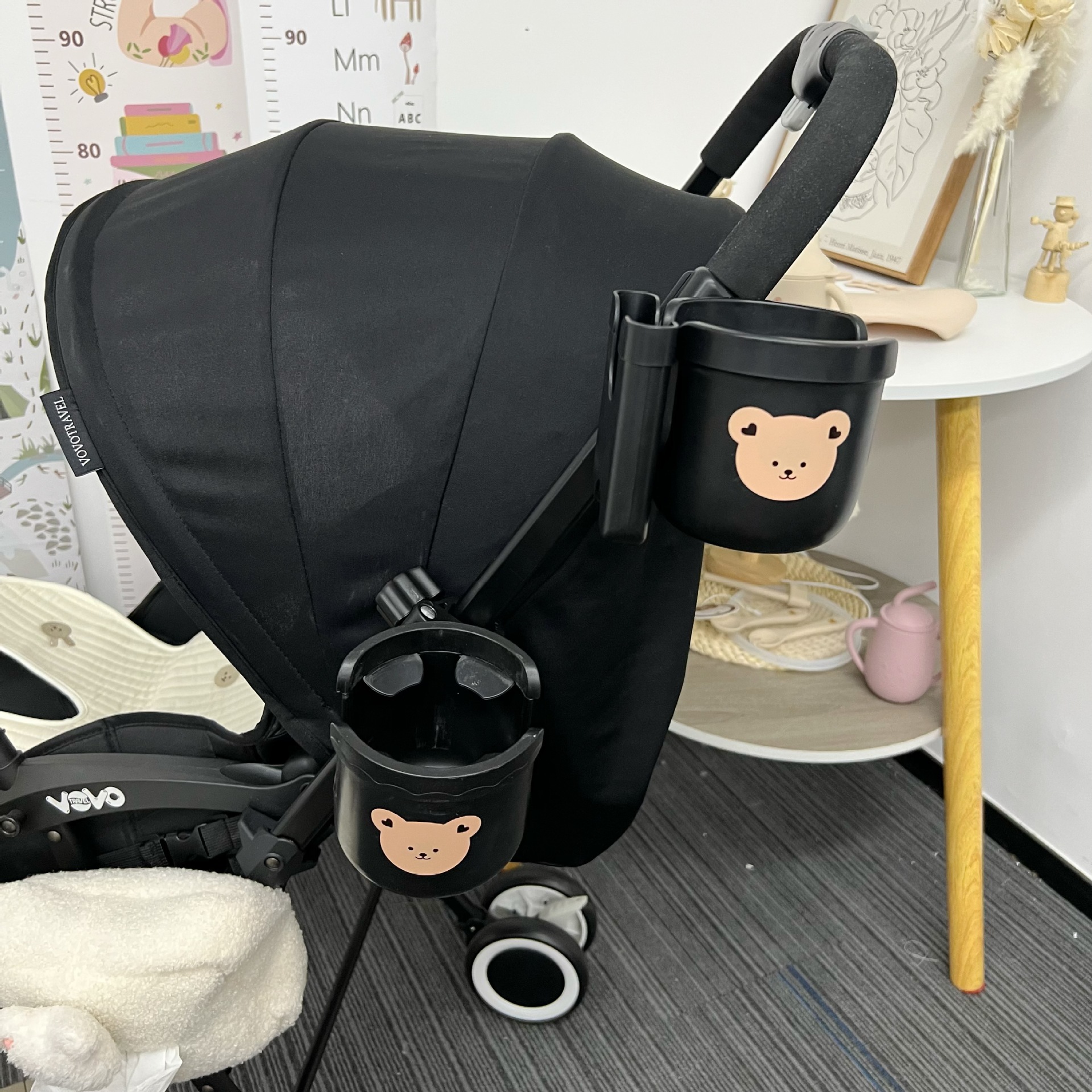Picture of Ins Baby Stroller Bear Cup Holder Adjustable Baby Children Cup Holder Milk Bottle Milk Tea Universal Accessories Rack