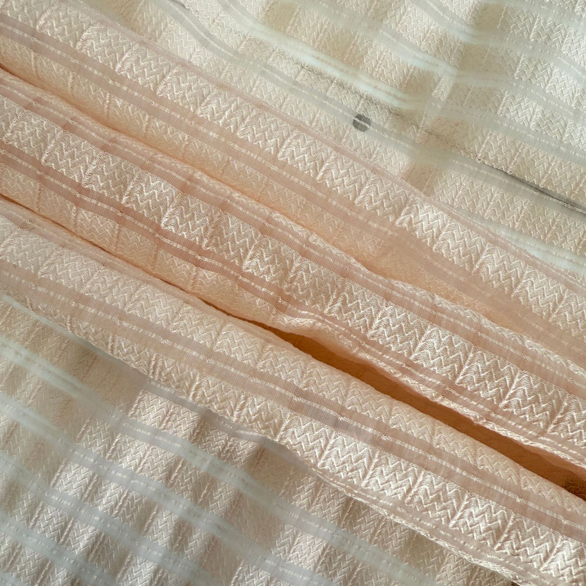 75 Lyocell/25 Nylon Sonic Strip Orange Mesh Fabric Not Easy to Stretch Wholesale Hollow Texture for Women