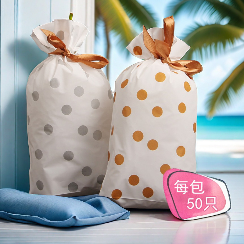 Polka dot ribbon biscuit packaging bag drawstring drawstring leggings sleeve bag socks underwear Lucky Bag Christmas bag