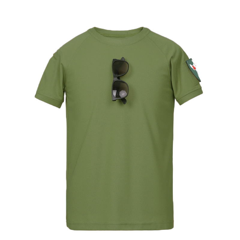 Picture of Summer Elastic Short-Sleeved T-Shirt Men's Loose Large Size Tactical Short-Sleeved Elastic Quick-Drying Military Fan Training Uniform T-Shirt