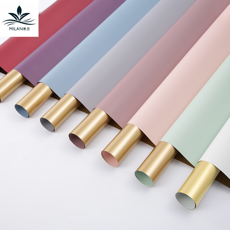 Golden Ouya Paper Double-Sided Two-Color Flower Wrapping Paper Flower Packaging Paper Floral Bouquet Packaging Material Paper Rose Gold