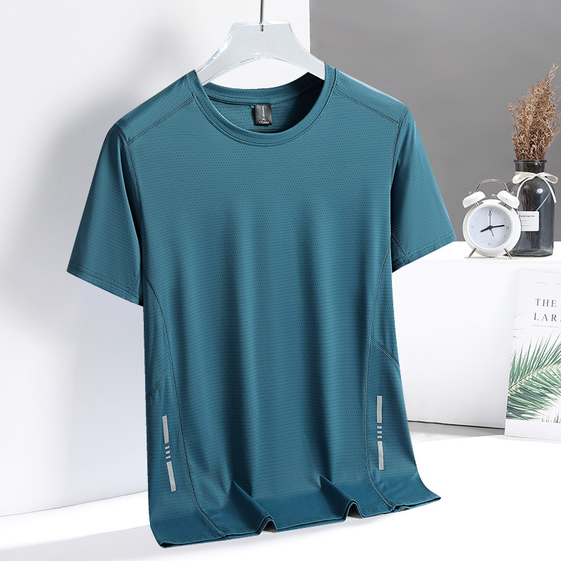 Picture of Short-sleeved Men's New Quick-drying T-shirt Men's Summer New Ice Silk Breathable Top Running Fitness Loose Sports Clothes