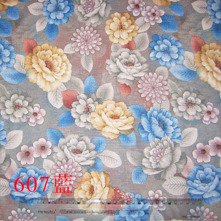 Picture of Manufacturer's Ready Stock 2.8m Wide Polyester Imitation Linen Jacquard Bamboo Plaid Cloth Flower Pattern Rich Cross Plaid Bamboo Cloth
