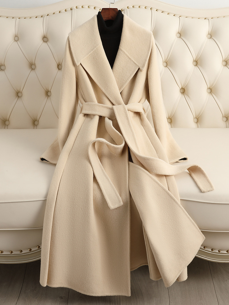 Picture of Double-Sided Cashmere Outwear Women's Mid-Length Over-The-Knee 2025 Autumn and Winter New Candy-Colored Woolen Outwear Thickeneded and High-End