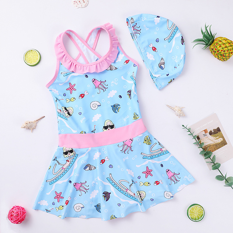 Picture of Children's Swimwear Women's Summer Girls' Swimwear Large Children's Split Dress Swimwear Set Wholesale