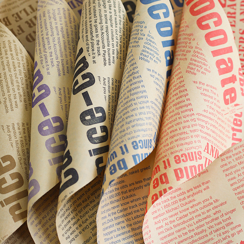 Retro nostalgic fashion English newspaper gift wrapping paper kraft paper bouquet flowers wrapping paper floral flower shop wholesale