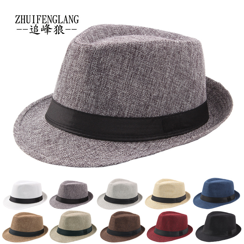 Hat Sun Protection Hat Sun Hat Men's Summer Straw Hat Outdoor Sun Hat Jazz Hat Foreign Trade Small Top Hat Beach Hat