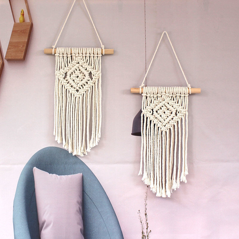 Picture of Nordic ins handmade woven tapestry hotel decoration living room wall hanging home accessories wholesale supply