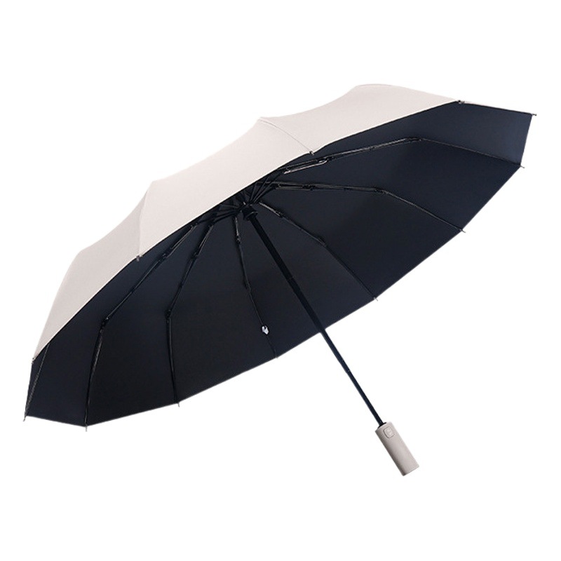Fully Automatic Twelve-Bone Double-Bone Reinforced Umbrella 70% off Vinyl Anti-Uv Parasol for Rain or Shine Use