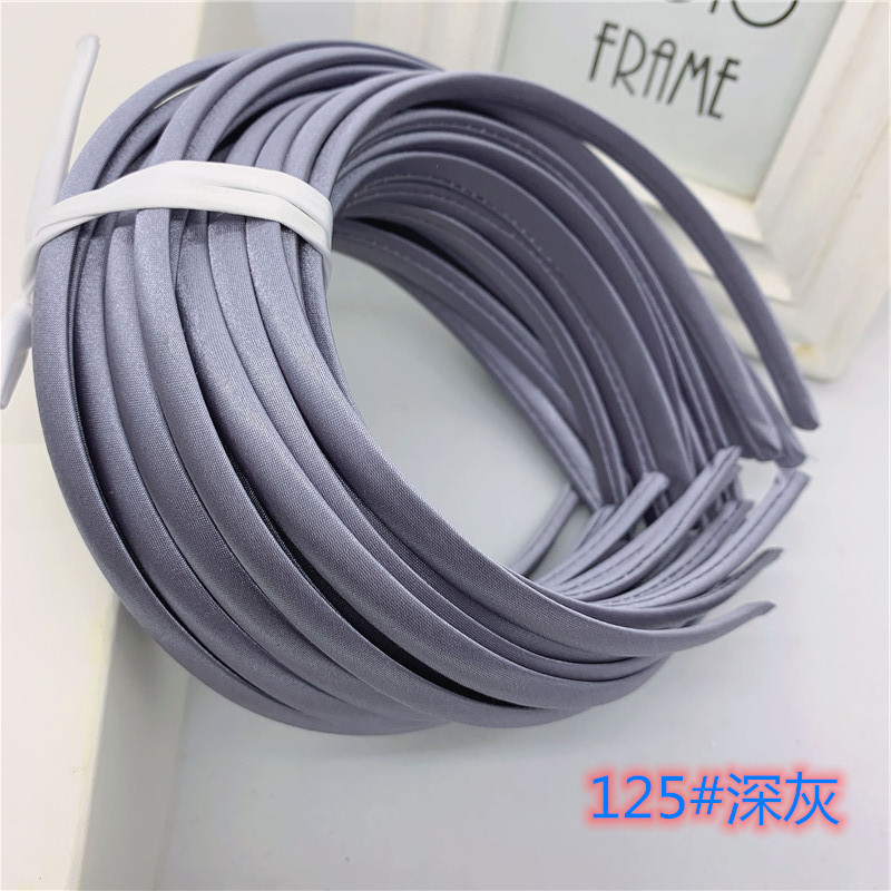 Picture of 10mm Candy-Colored Cloth-Wrapped Thickeneded Headband DIY Hairband Material Hair Accessories 1cm Satin Set Cloth Headband