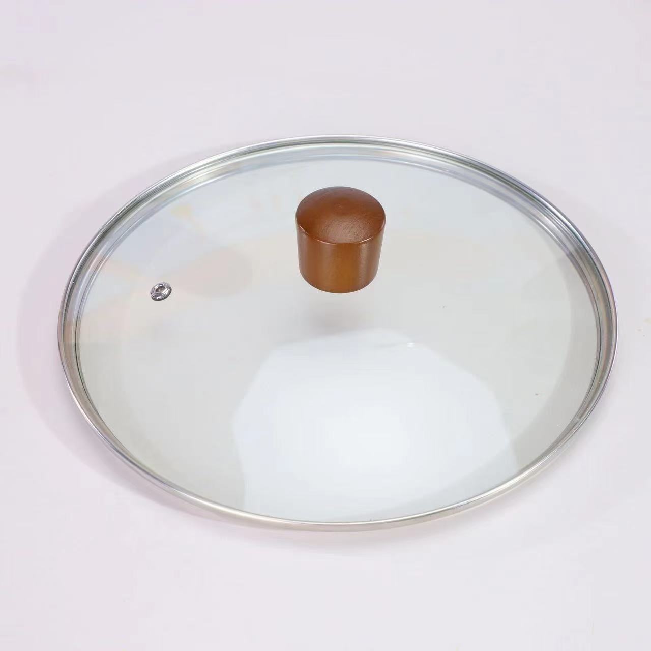 Picture of Food Grade Pot Cover Handle Household Cap Glass Tempered High Temperature Stainless Steel Wok Universal Transparent Cooking Cover