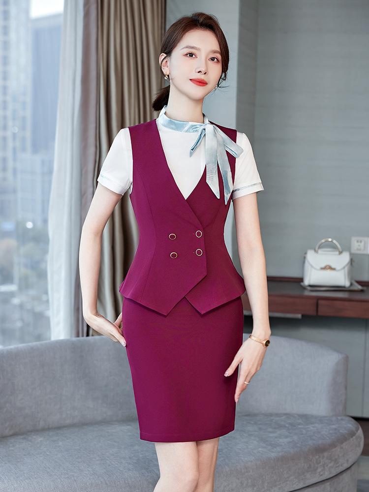 Picture of High-end professional suit women's summer fashion temperament goddess style hotel front desk vest formal wear sales department work clothes