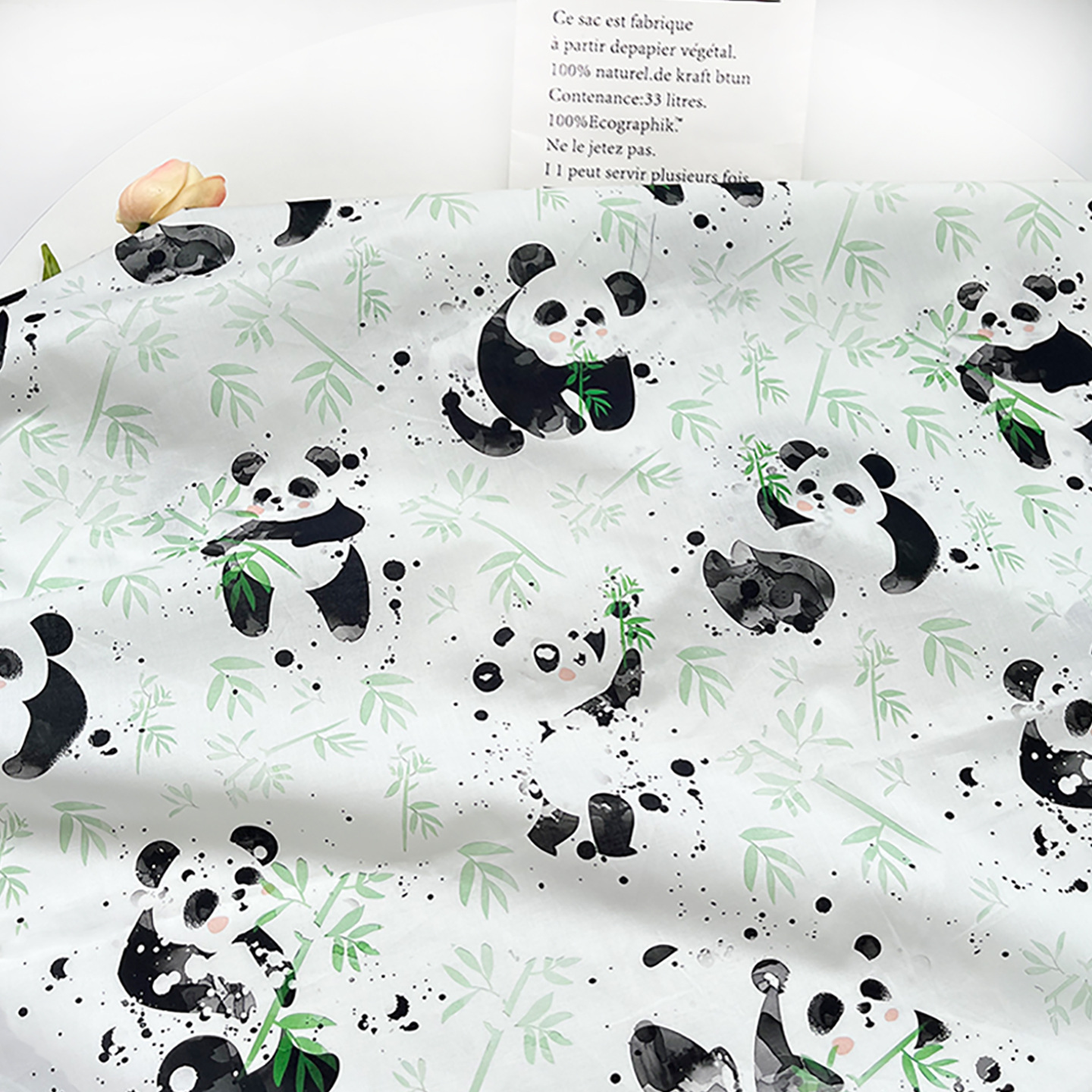 Panda Cotton 60-Count Poplin Digital Printed Fabric Clothing Women's Dress Shirt Skirt Fabric 1.0m Price
