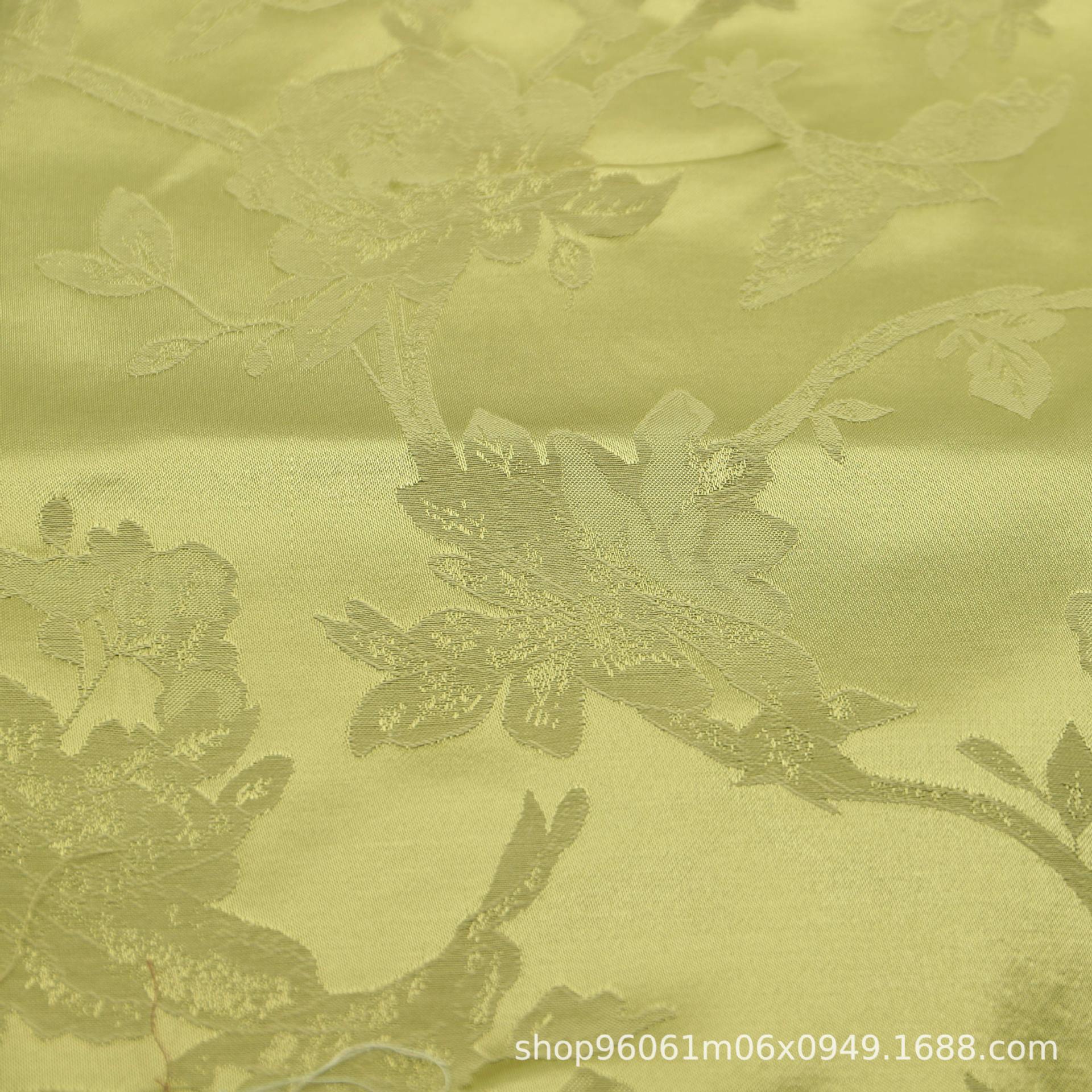 Picture of Tencel Linen Imitation Silk Satin Fabric with Floral and Bird Jacquard Pattern, Rose Jacquard Fabric for Hanfu, New Chinese Style Dress Fabric, Large Jacquard