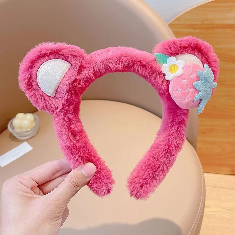 Picture of Special Headband for Face Washing for Women 2025 New Autumn and Winter Cute Bear Headband Hairband Hairpin Hair Accessory Plush Headwear