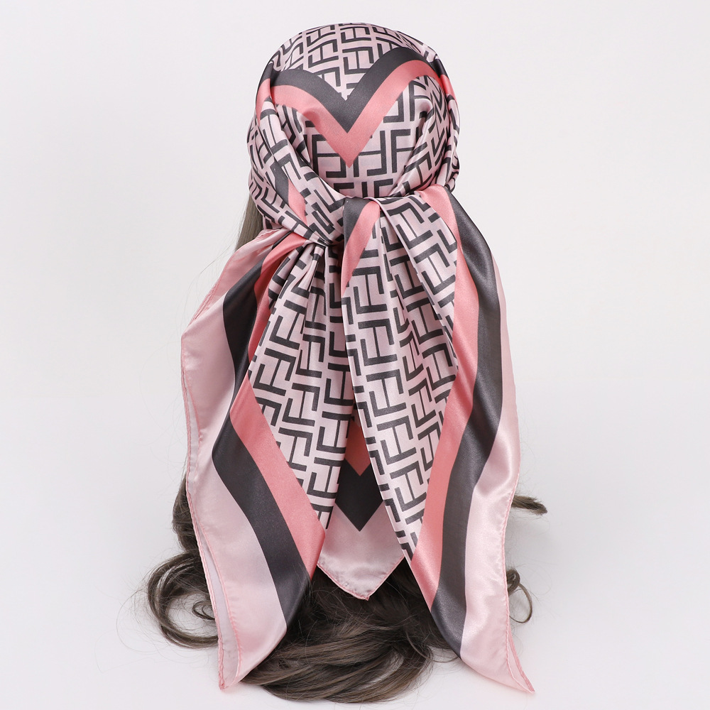 Picture of Simulated Silk Scarf Women's Headscarf 90*90cm Square Scarf Pattern Scarf Shawl European and American Cross-Border Scarf Wholesale