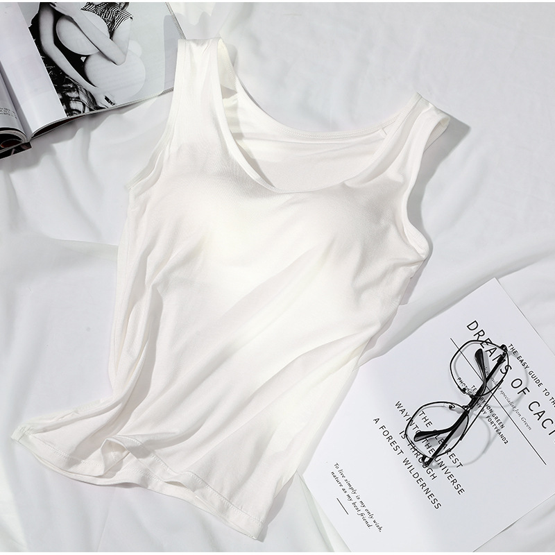 Picture of Women's All-In-One Vest with Breast Pads for Women Without Rims, Bra-Free Cup, Women's Outer Wear Base