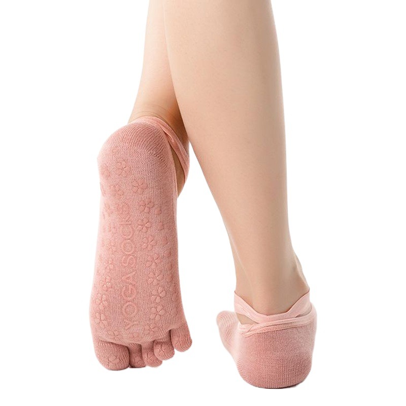 Factory wholesale new cotton open finger socks women invisible socks silicone non-slip breathable cross with ballet yoga socks