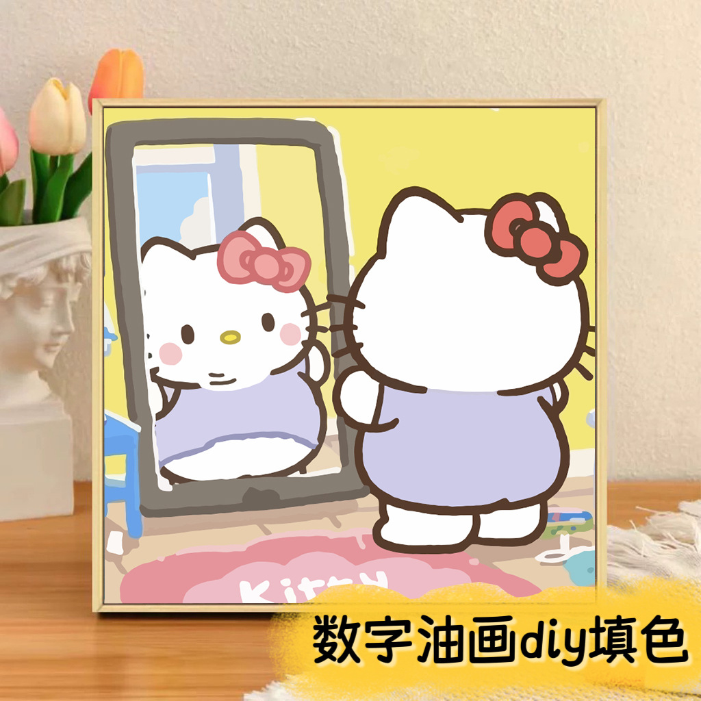 Picture of The child prodigy of Naohai diy digital oil painting manual coloring animation Ao C Naozha oil painting decorative painting