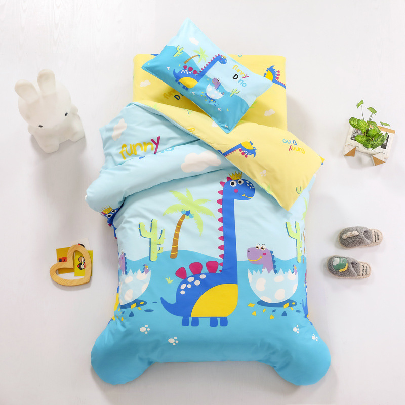 Picture of Kindergarten Quilt Three-Piece Set Baby Nap Quilt Children's Cotton Six-Piece Set Removable and Washable Cartoon Quilt for Summer
