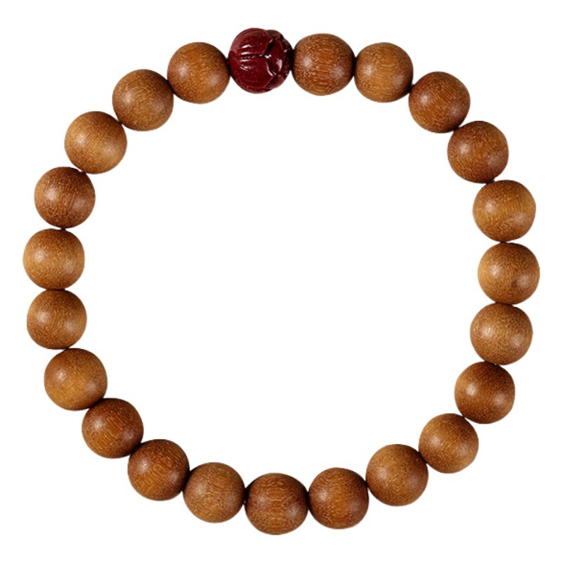 Natural Purple Sand Lotus Wooden Rosary Bracelet Old Mountain Sandalwood Vintage Single Circle Beads Unisex Bracelet