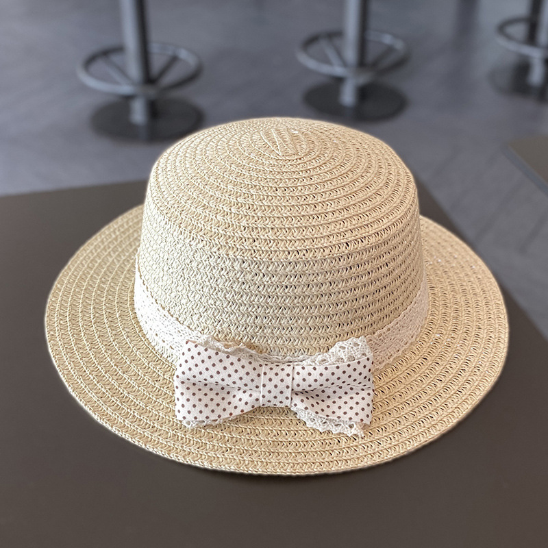 Picture of Children's Sunscreen Hat Summer Girl's Sunshade Straw Hat Bag suit Girl Baby Girl Western-style Lace Princess Beach Hat