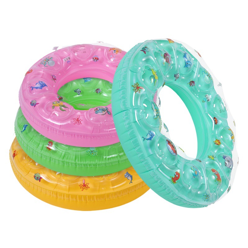 Factory wholesale thick PVC double double airbag swimming ring children's environmental protection crystal ring baby inflatable underarm ring