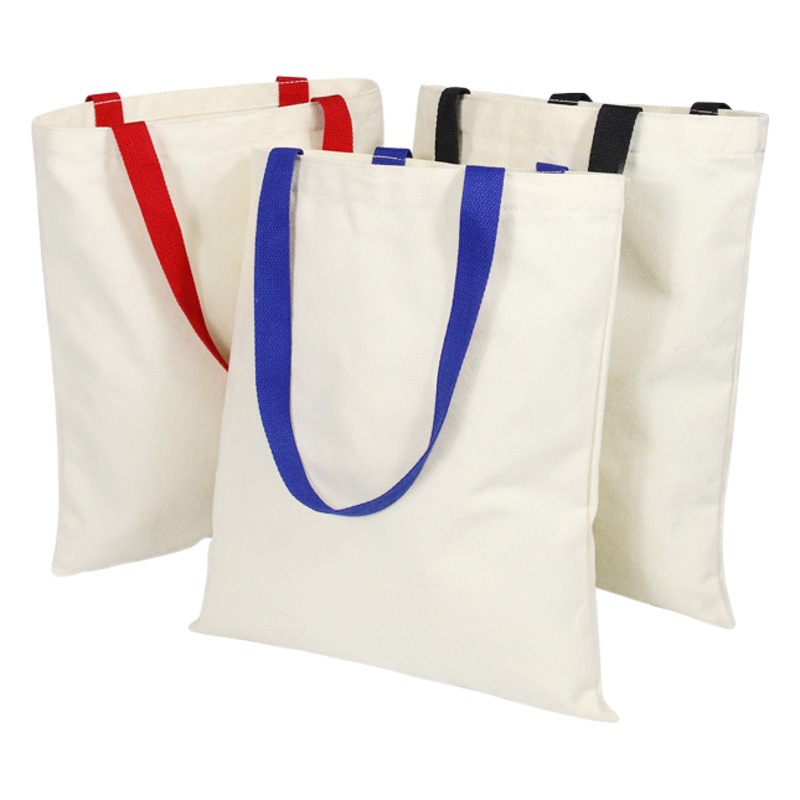 Cotton Rope Webbing Tote Canvas Bag Custom Advertising Tote Bag Blank Ready-Made Shoulder Canvas Bag Custom Printed Logo