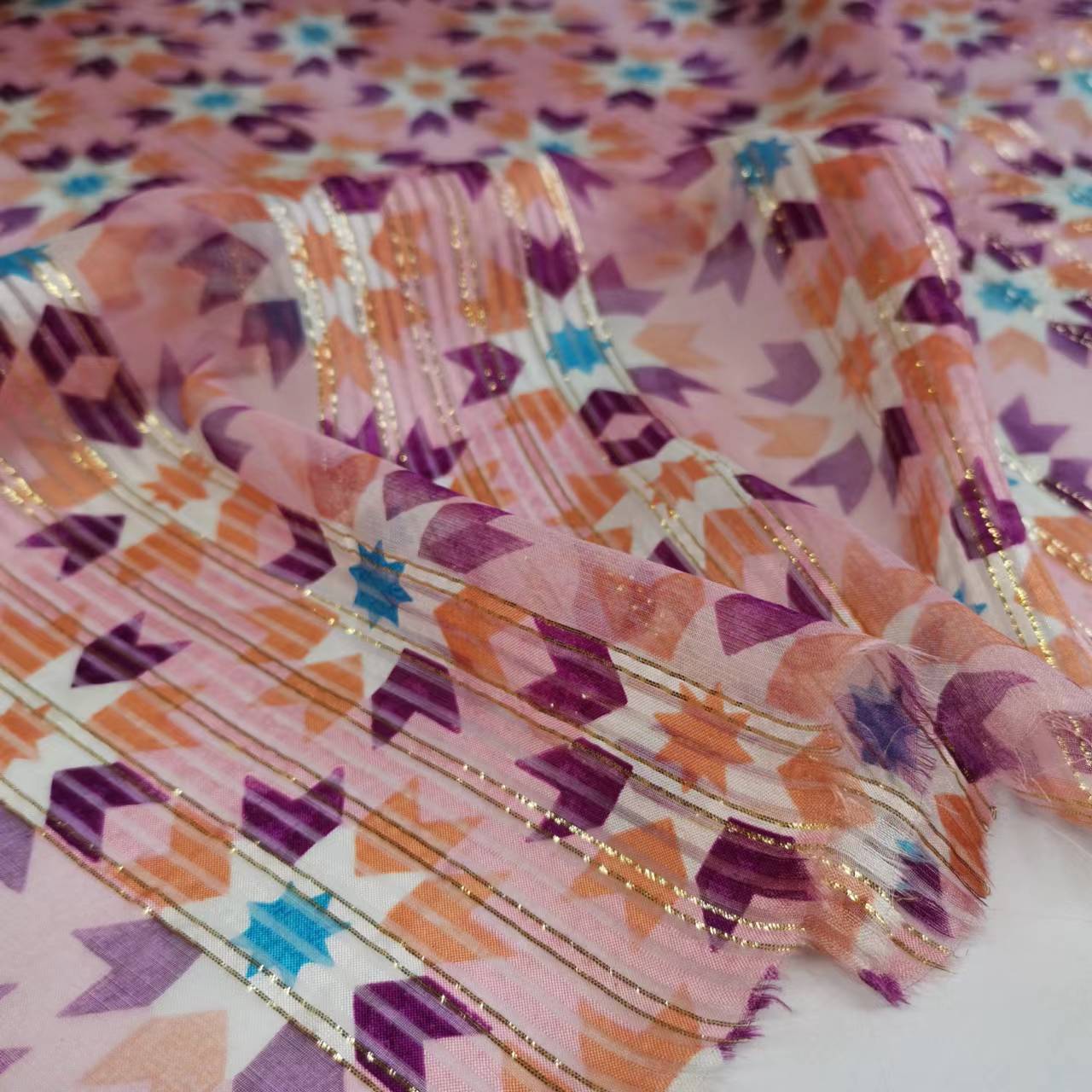 Silk Satin Strips with Gold Thread Narrow Width Fashion Han Dynasty Fabric
