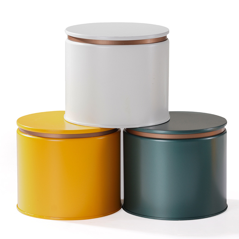 Picture of New flat lid matte round Universal tea cans iron cans small tea cans empty cans tinplate tea boxes wholesale