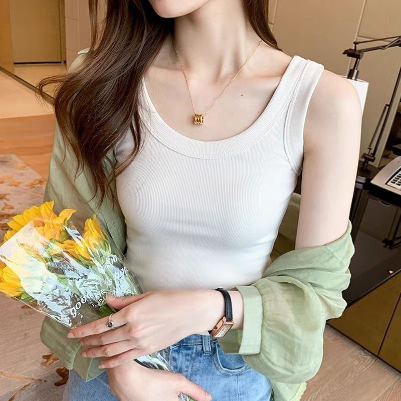 Picture of [Factory Outlet] Threaded Anti-running Sleeveless Thin Inner Base Camisole for Women to Wear Outside and Inside in Summer and Spring