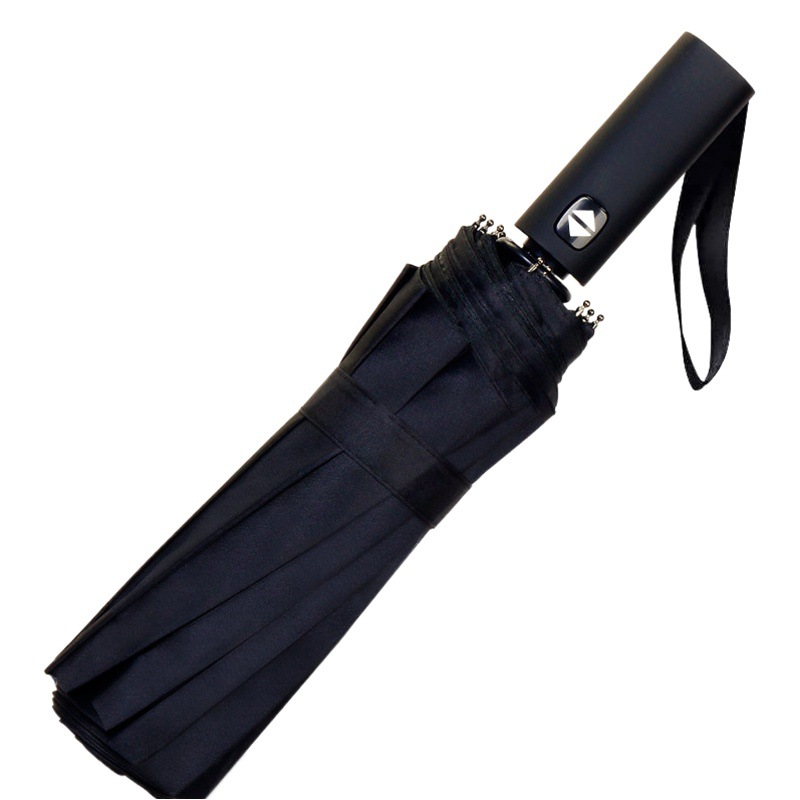 Full Automatic Umbrella Automatic 12 Bone Windproof Men's Business Umbrella Solid Color Folding Umbrella Umbrella Gift Advertising Umbrella