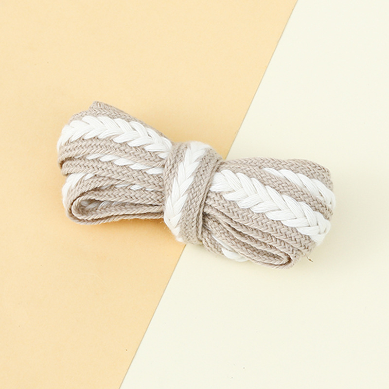 Picture of Marshmallow Two-Color Wheat Ear Shoelaces 1.5cm Casual Shoes Sneakers Twist Woven Cotton Shoelaces Ready for Cross-Border Wholesale