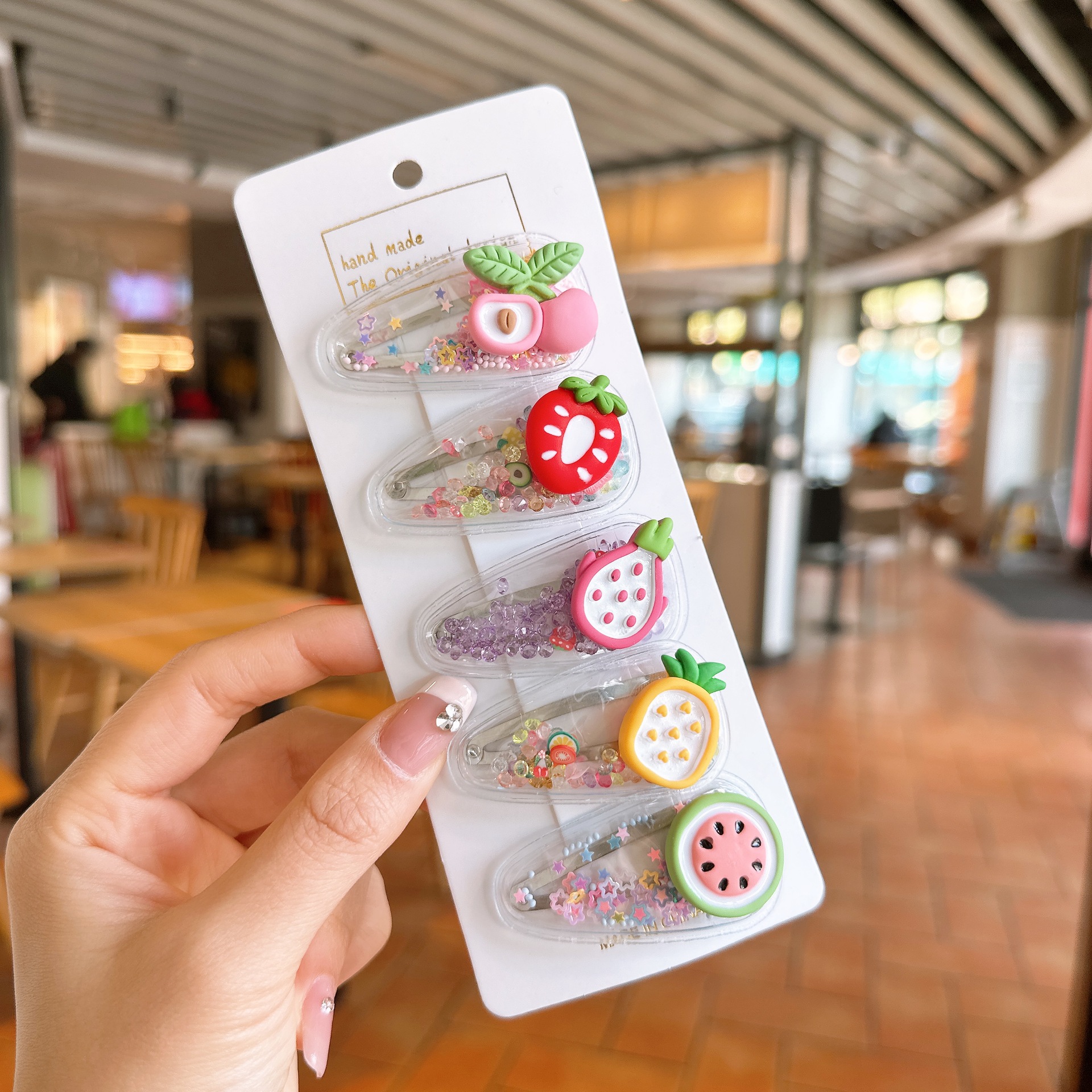 Picture of Children's Hairpin Girls' Headwear Side Side Bangs Clip Kids Baby's quicksand Clip Princess Cute Broken Hairpin bb Clip