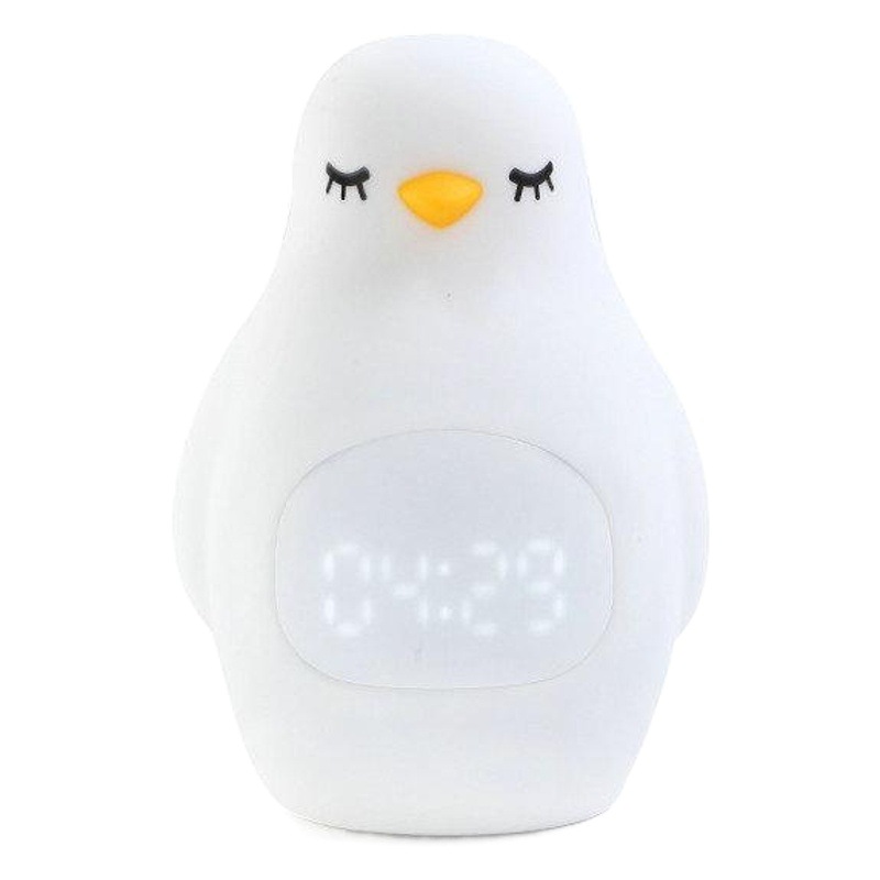 Creative Penguin silicone alarm clock usb charging bedside baby led feeding Light Children love to play night light alarm clock