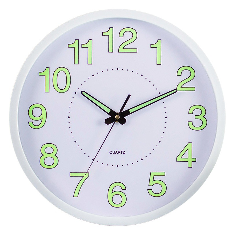 12 inch luminous wall clock mute clock plastic personalized creative clock cross-border hot selling quartz clock clock