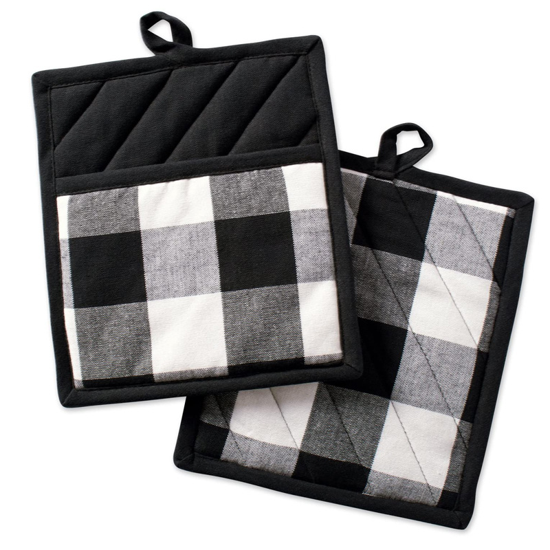 Picture of Amazon Household Oven Microwave Oven Anti-scald Gloves High Temperature Cotton Plaid Thickened Kitchen Baking Heat Insulation Pad