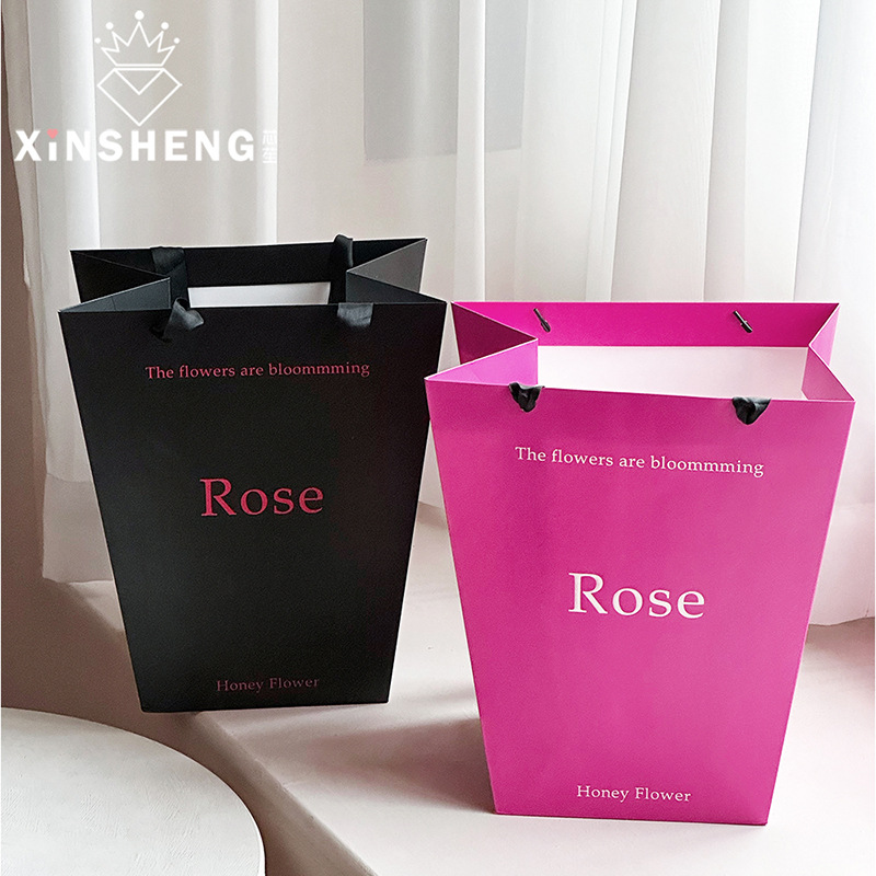 New Style Ins Style Portable Window Bag Fresh Flower bouquet Floriculture Packaging Material Handmade diy Gift Cowhide Bag