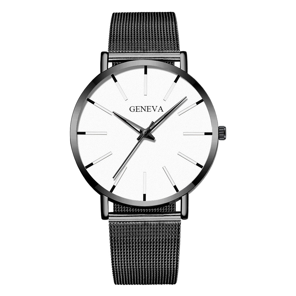 Men's Casual Watch Fashion Geneva Couple Men Women Simple Business Mesh Strap Quartz Watch