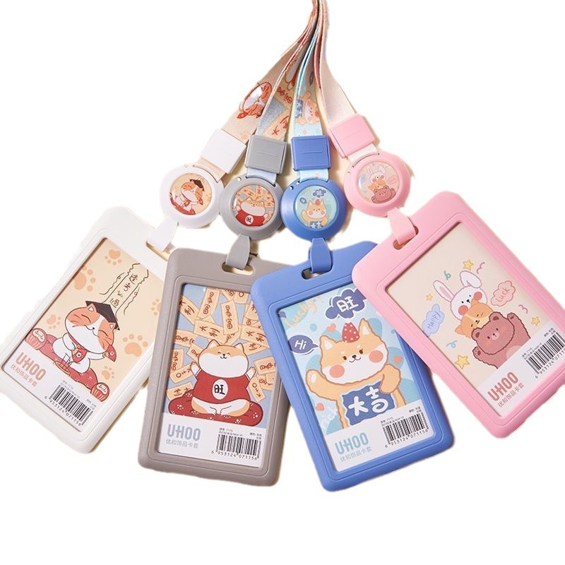 Picture of Youhe 7036 Cartoon Card Set Primary School Children's Plastic Meal Card Anti-loss Pick-up and Pick-up Chest Card Stretchable School Card for the Opening Season