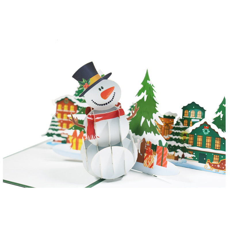Picture of New Creative Amazon Cross-Border 3D Greeting Card Holiday Greetings Handmade Card Color Printed Christmas Lettering
