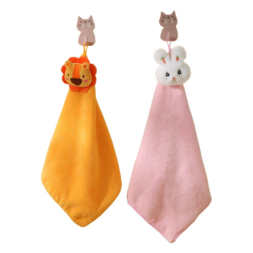 Hand gift towel creative towel cartoon animal children's square towel Tulip small towel gift box doll