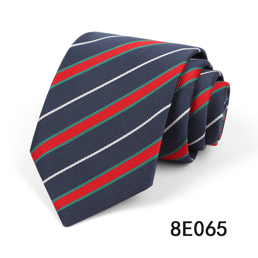 Picture of Men's Tie Business Casual Stripesd Tie 8cm Polyester Jacquard Embroider Print Tie Wholesale Formal Wear