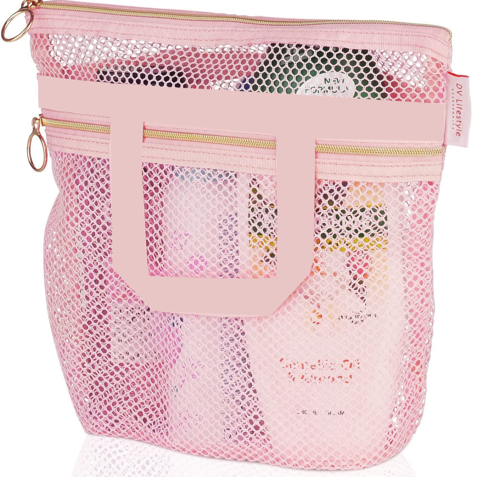 Picture of Travel Wash Bag Shower Handbag Transparent Mesh Makeup Bag Storage Bag Travel Wash Bag Beach Bag