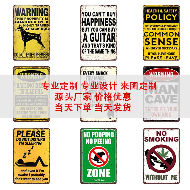 Picture of Cross-Border Hot-Selling Retro Warning Signs No Smoking American Iron Paintings Art Home Posters Decorative Paintings